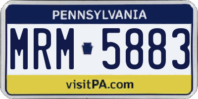 PA license plate MRM5883