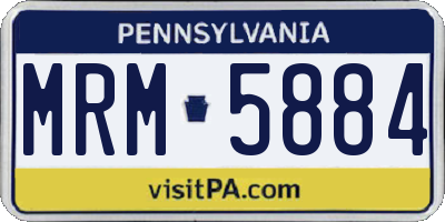 PA license plate MRM5884