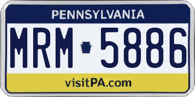PA license plate MRM5886