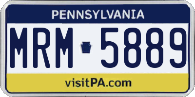 PA license plate MRM5889