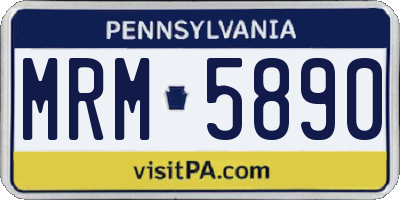 PA license plate MRM5890