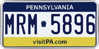 PA license plate MRM5896