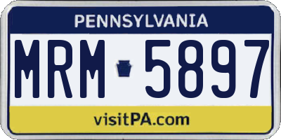 PA license plate MRM5897