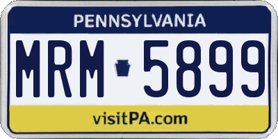 PA license plate MRM5899