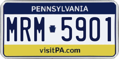 PA license plate MRM5901