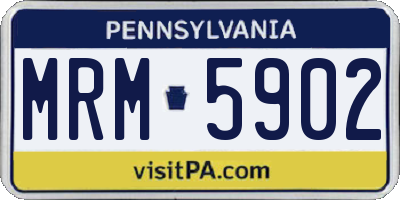 PA license plate MRM5902