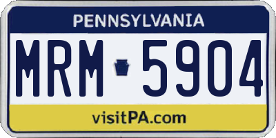 PA license plate MRM5904