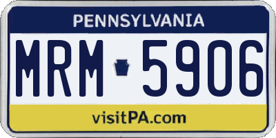 PA license plate MRM5906
