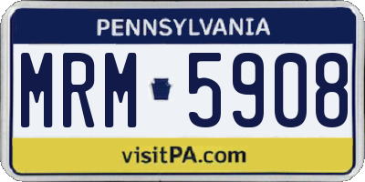 PA license plate MRM5908