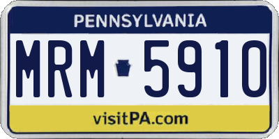 PA license plate MRM5910