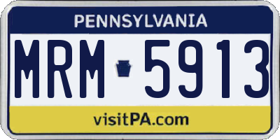 PA license plate MRM5913
