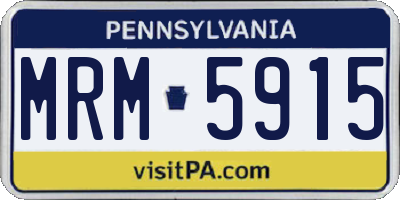 PA license plate MRM5915