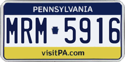 PA license plate MRM5916
