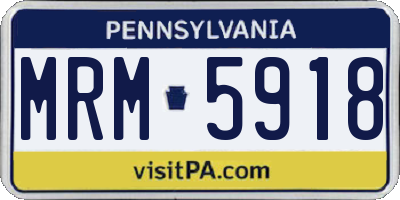 PA license plate MRM5918