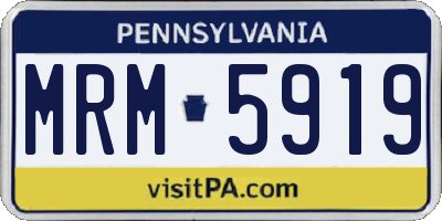 PA license plate MRM5919