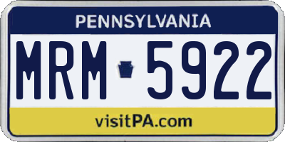 PA license plate MRM5922