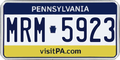 PA license plate MRM5923