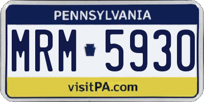 PA license plate MRM5930