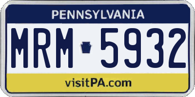PA license plate MRM5932