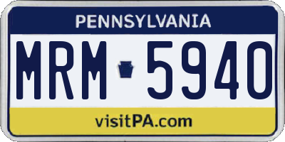 PA license plate MRM5940