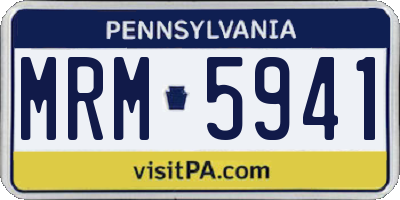 PA license plate MRM5941