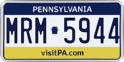 PA license plate MRM5944