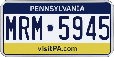 PA license plate MRM5945