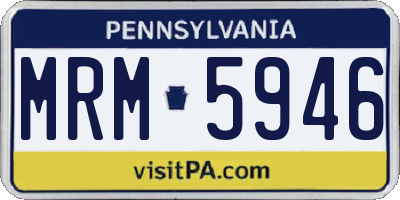 PA license plate MRM5946