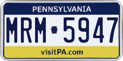 PA license plate MRM5947