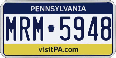 PA license plate MRM5948