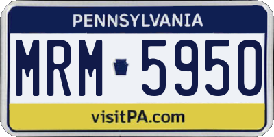 PA license plate MRM5950