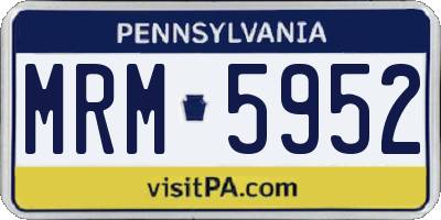 PA license plate MRM5952