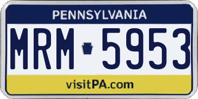 PA license plate MRM5953