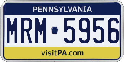 PA license plate MRM5956