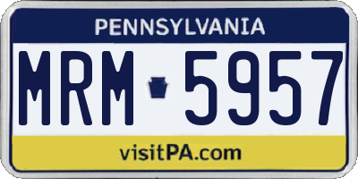PA license plate MRM5957