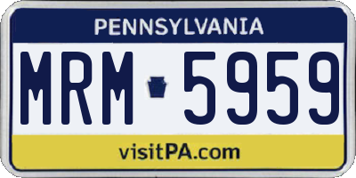 PA license plate MRM5959