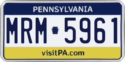 PA license plate MRM5961