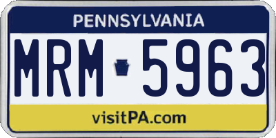 PA license plate MRM5963
