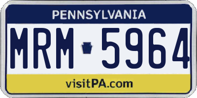 PA license plate MRM5964