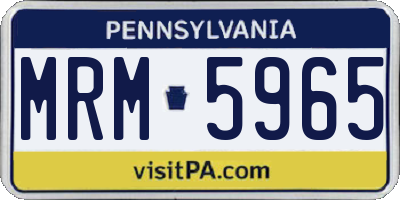 PA license plate MRM5965
