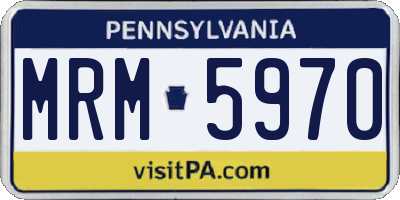 PA license plate MRM5970