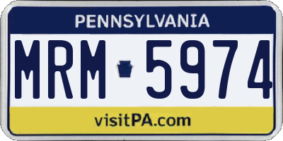 PA license plate MRM5974
