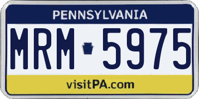 PA license plate MRM5975