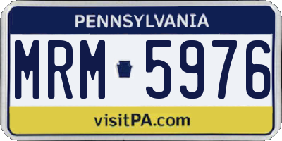 PA license plate MRM5976