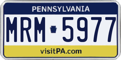 PA license plate MRM5977