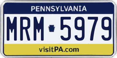 PA license plate MRM5979