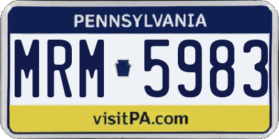 PA license plate MRM5983