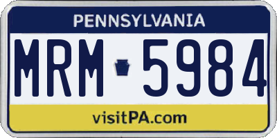 PA license plate MRM5984