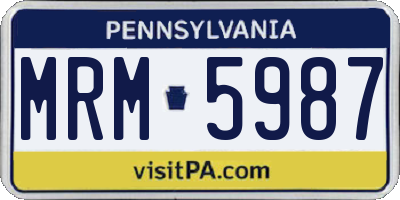 PA license plate MRM5987