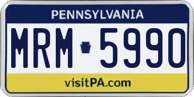 PA license plate MRM5990